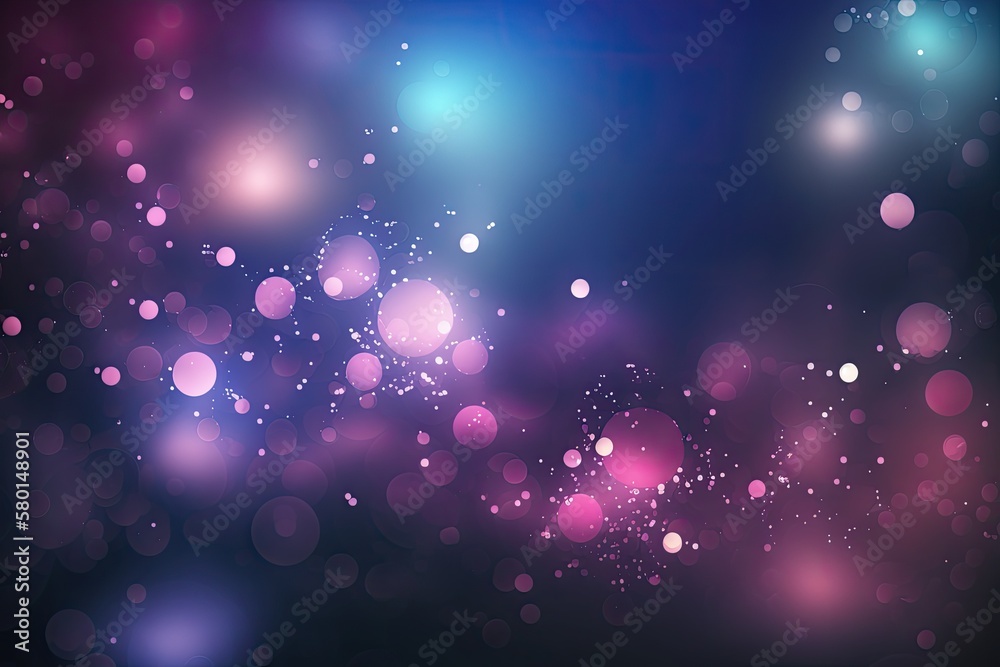 Glowing pink blurred tank balls on a blue background. Generative ai
