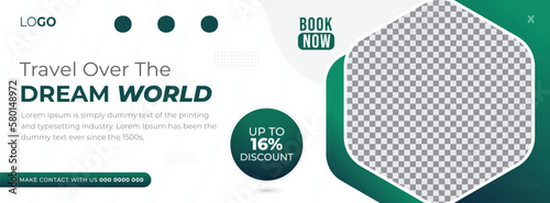 Professional Modern Travel Tourism Social Media Facebook Cover Photo Template Suitable for Tour Agent