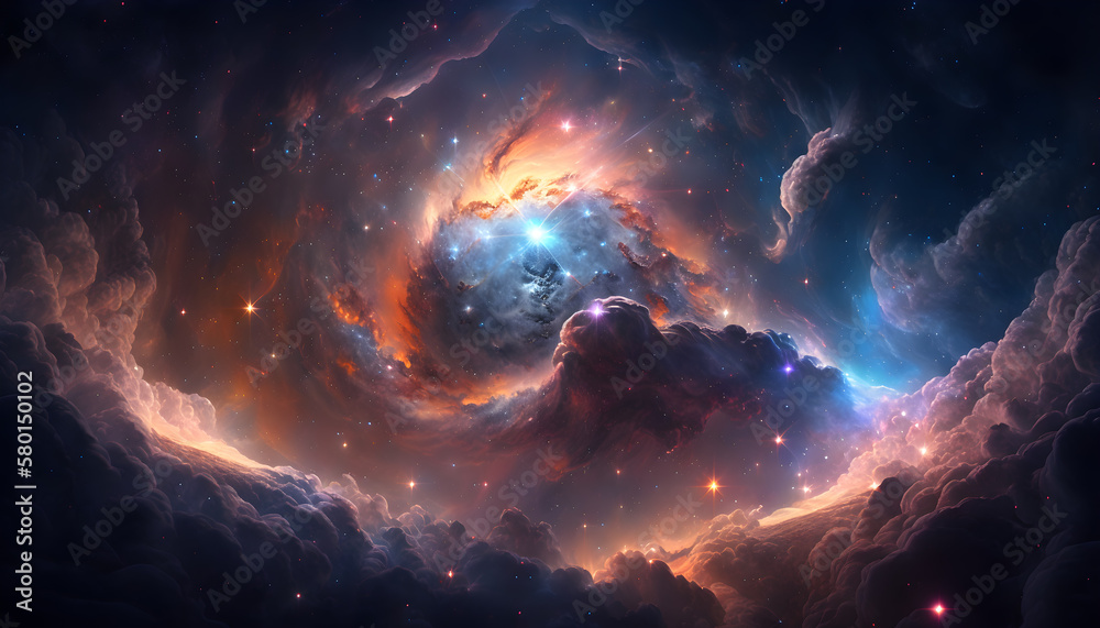 Fototapeta premium Beauty of endless Universe filled with stars and nebula generative ai