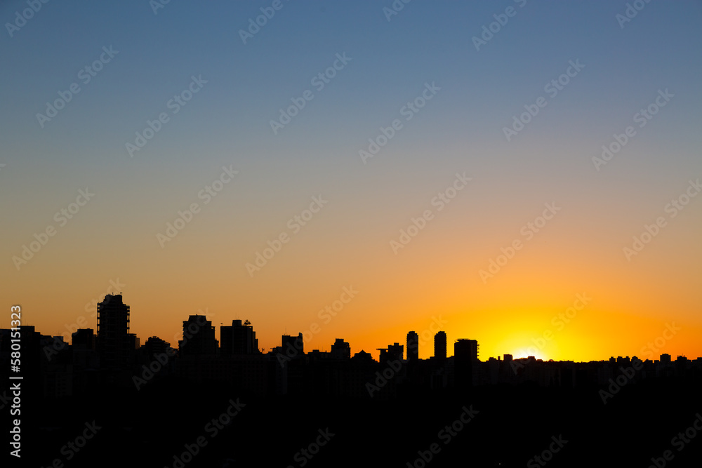 Sao Paulo city skyline during a sunset in summer