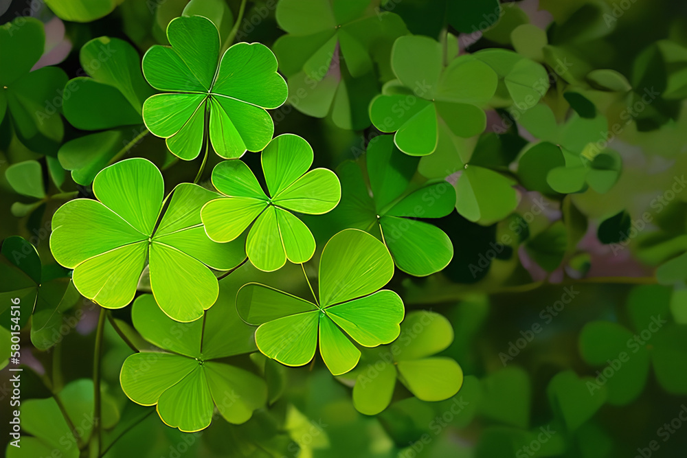 St Patricks Day Clover And Shamrocks Generative AI Art St Patricks Day Clover And Shamrocks Generative AI Art