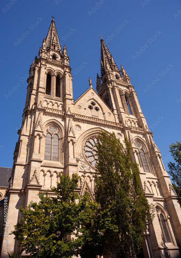 Exterior facade of the Saint Louis des Chartrons Catholic Church in Bordeaux