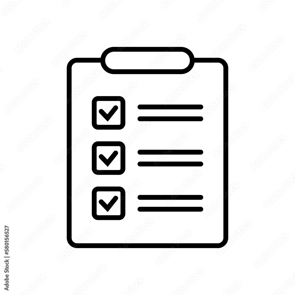 Clipboard and checklist icon. Project management, questionnaire icon. To do list vector icon for web site and app design. Clipboard and checklist icon. Project management, questionnaire icon. To do list vector icon for web site and app design.
