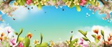 Spring Banner with copy space, generative ai