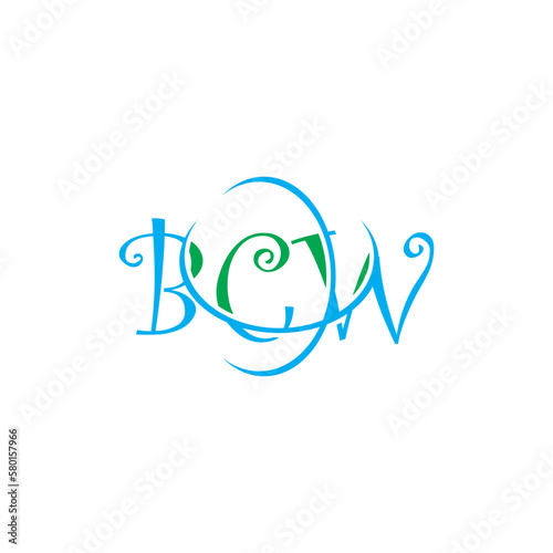 BCW initial based alphabet icon logo design