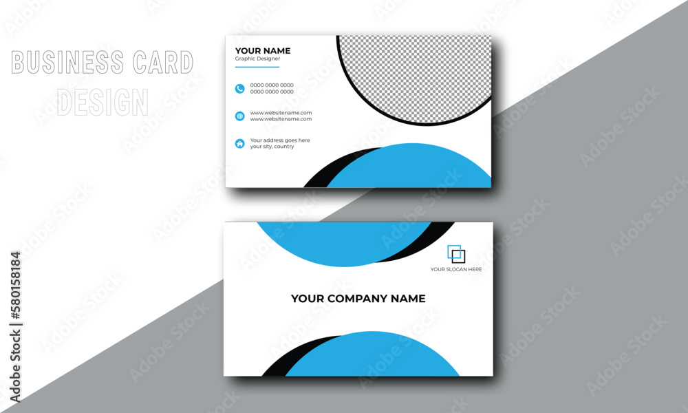 Modern and simple business card design professional business card design with image holder.Personal visiting card with company logo. 