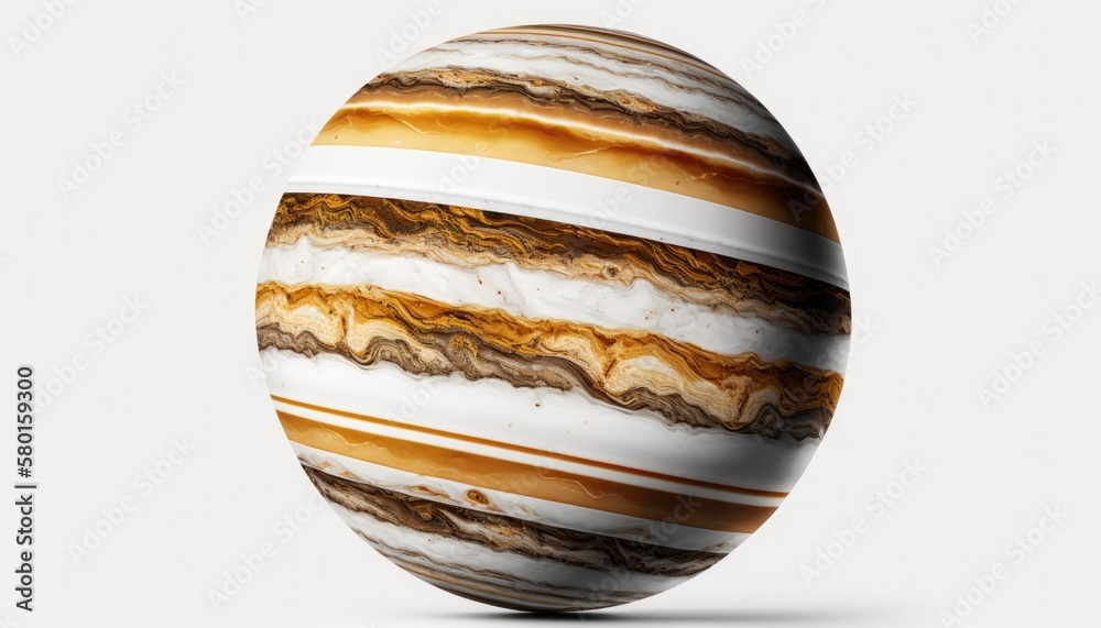 3D Jupiter, planet render, isolated on white background, AI 3D Jupiter, planet render, isolated on white background, AI