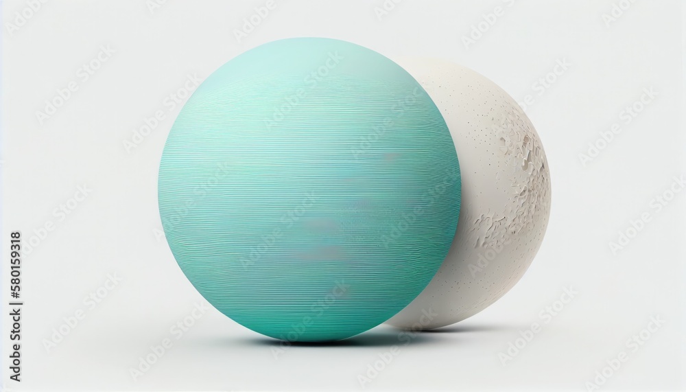 Minimalist Neptune 3D, planet render, isolated on white background, AI Minimalist Neptune 3D, planet render, isolated on white background, AI