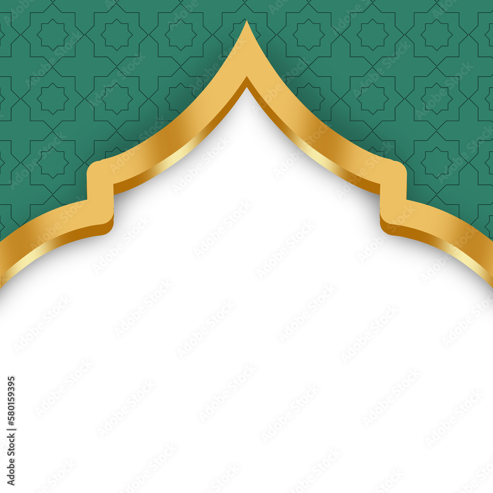 Green Islamic border, islamic design, islamic frame, border, frame, eid