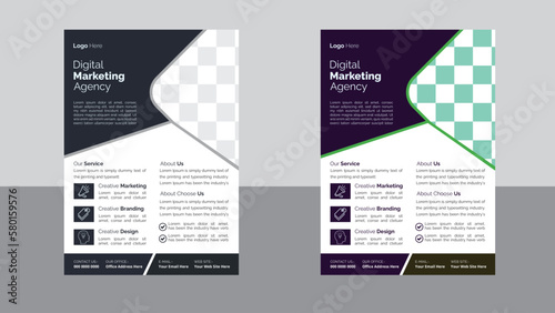 poster flyer pamphlet brochure cover design layout space for photo background, Business Flyer Layout in Two Colors, Corporate business cover and back page a4 flyer design template for print, Busines