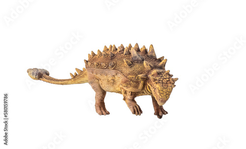 Ankylosaurus   dinosaur on  isolated background