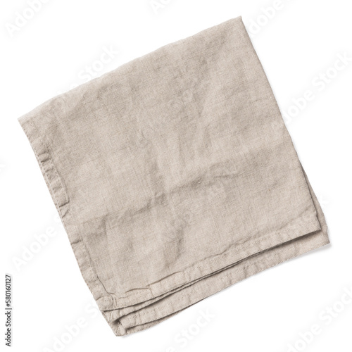 Foto natural linen napkin in a neutral shade, great as background object for flatlays