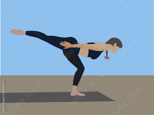 a young woman doing yoga active morning