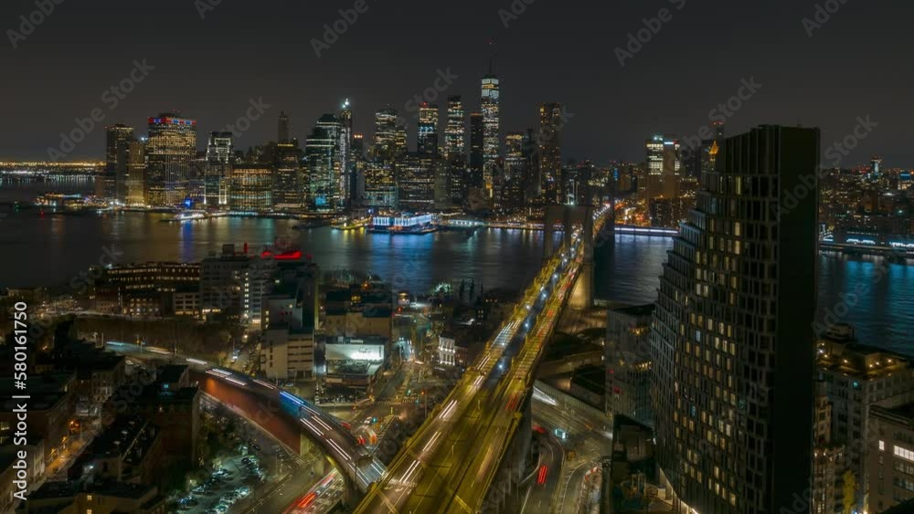 Manhattan Traffic Aerial Hyperlapse at night Manhattan Traffic Aerial Hyperlapse at night