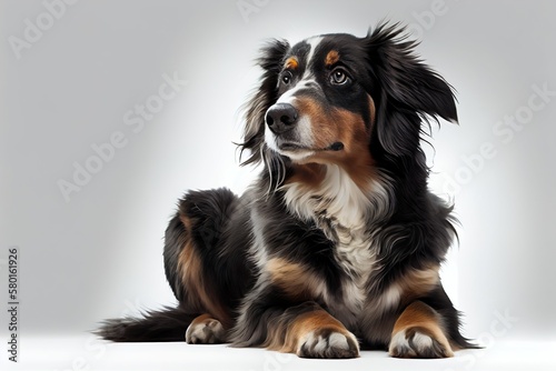 Bernese Mountain Dog with white background