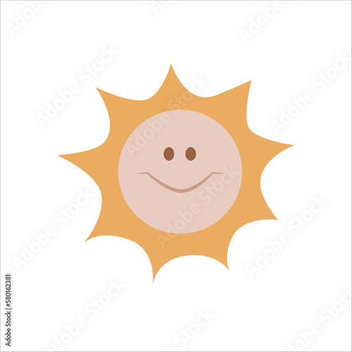 Sun. Vector isolated illustration on white background.
