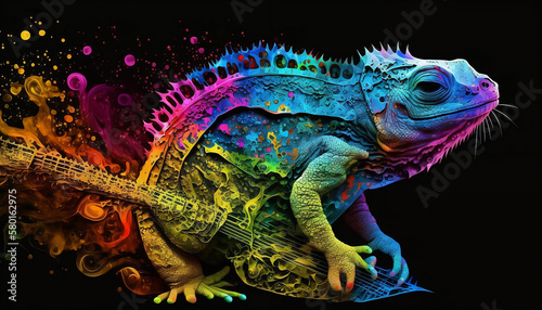 background with iguana 