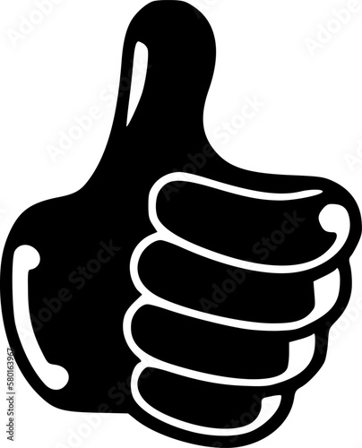 Thumbs - Black and White Isolated Icon - Vector illustration
