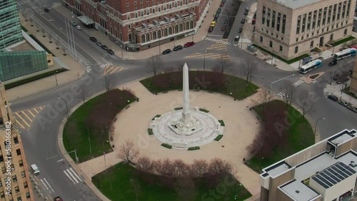 A drone view of Lafayette Square in Buffalo, New York photo