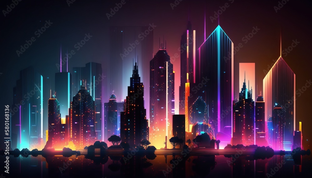 Vibrant Night City Neon Lights