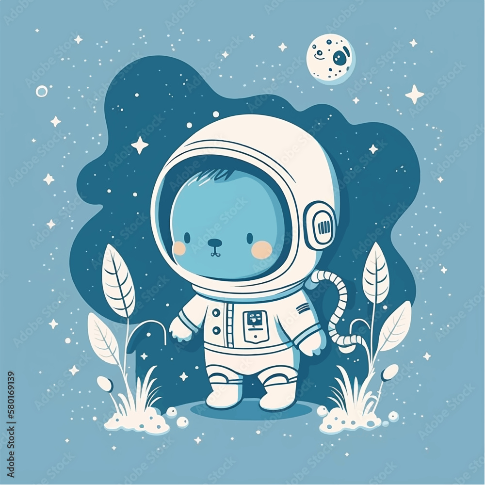 A little boy sleeping on a cloud with a moon and stars. A little boy sleeping on a cloud with a moon and stars.