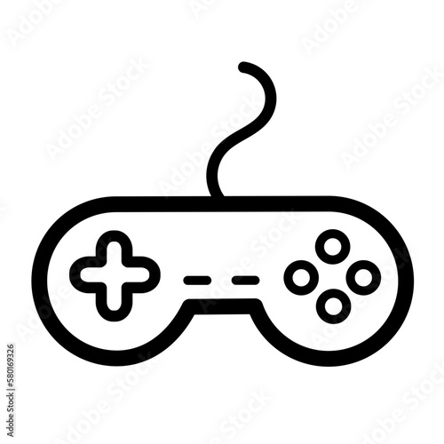 Game Controller Vector Icon Black	