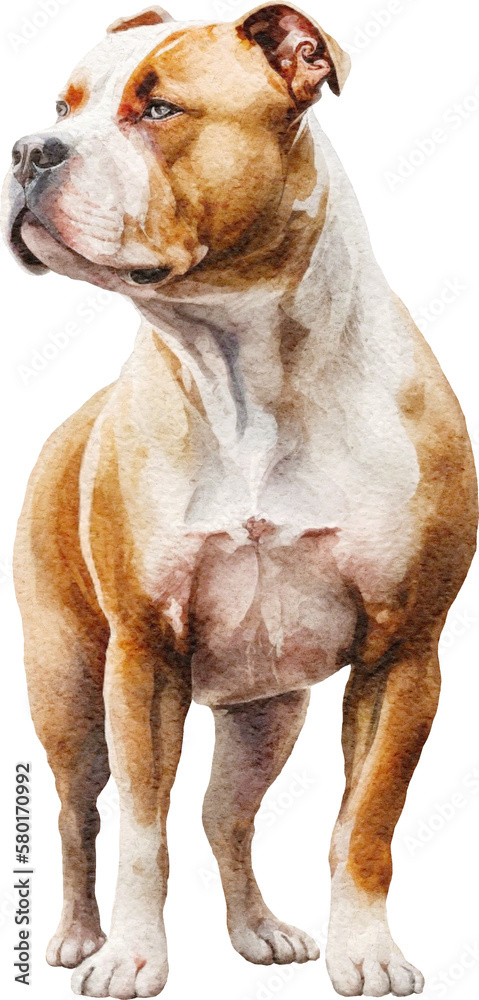 Pit bull dog illustration created with Generative AI technology