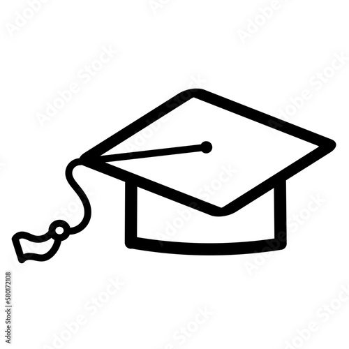 Graduation Cap Education Vector Icon Black	