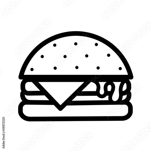 Burger Food Restaurant Vector Icon Black	
