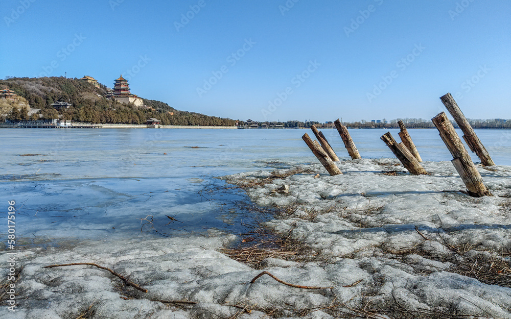 Beijing Royal Summer Palace in Sunny Winter