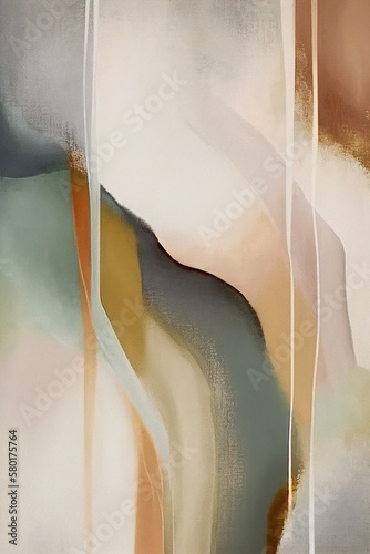 Neutral abstract painting with soft color tones