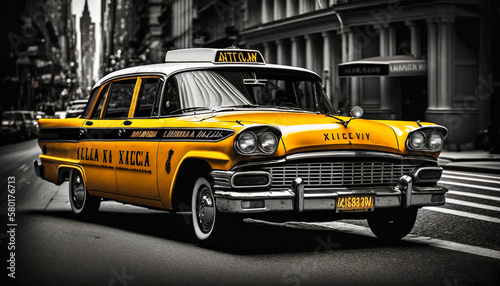 A NYC yellow cab - generative ai © Uolir