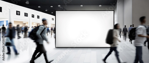 display blank clean screen or signboard mockup for offers or advertisement in public area - Generative AI