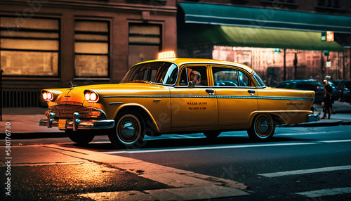 A NYC yellow cab - generative ai photo