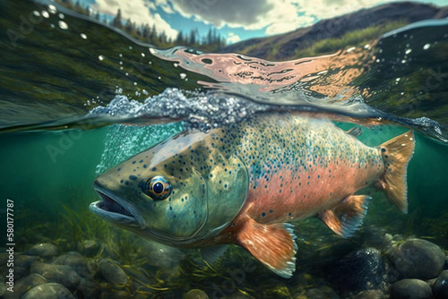 rainbow trout underwater generated by ai