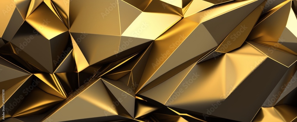 Stylish gold background with abstract shape. Sleek and modern design element often used in advertising, graphic design, and other creative projects. Generative AI