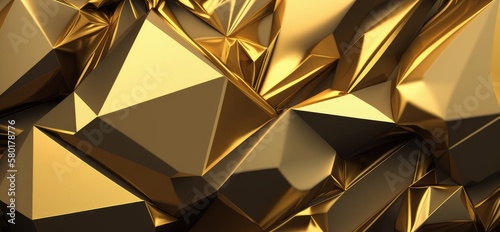 Stylish gold background with abstract shape. Sleek and modern design element often used in advertising, graphic design, and other creative projects. Generative AI