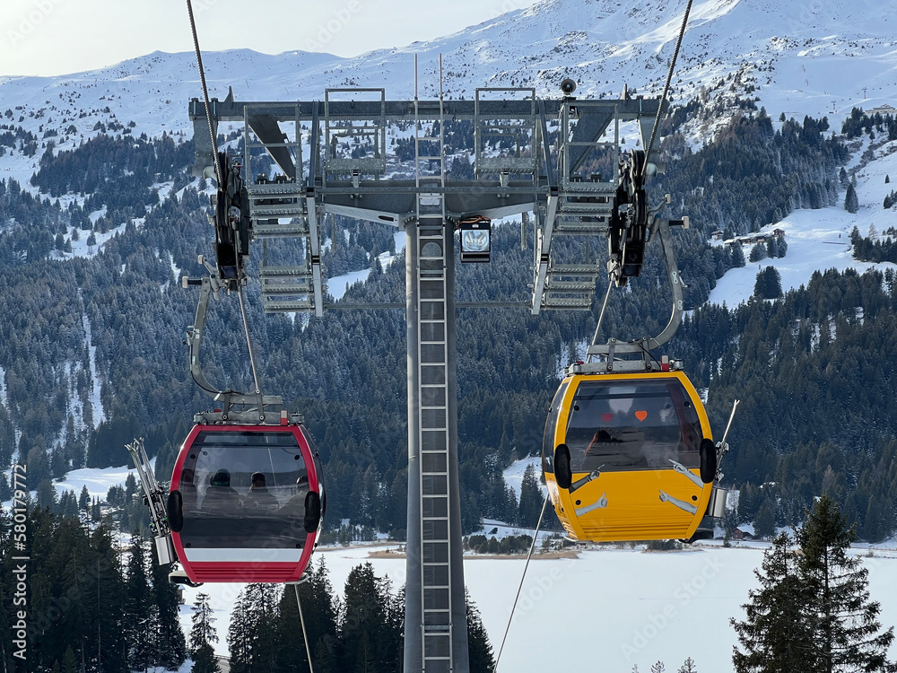 Swiss Ropeway Channel Rothornbahn 1 (Canols-Scharmoin) 8pers. Gondola lift (monocable ...
