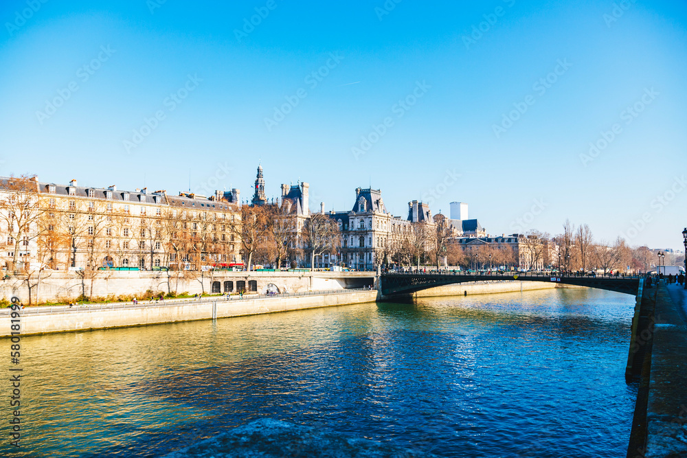 Panorama over the river Seine