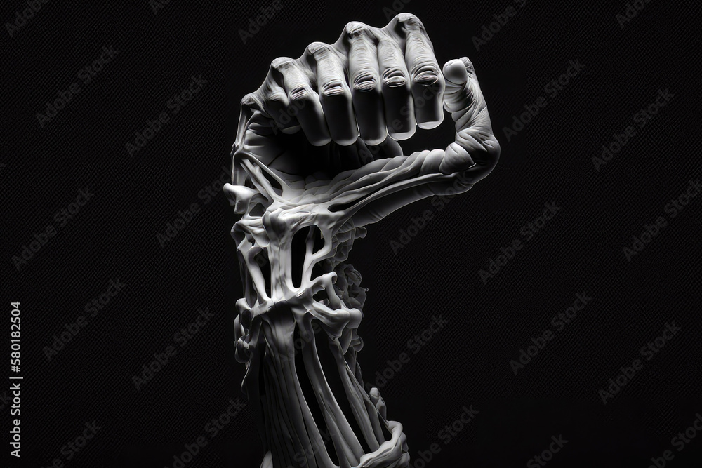 bone arm silhouette clenching her fist x , ray of hand Stock Photo Adobe Stock