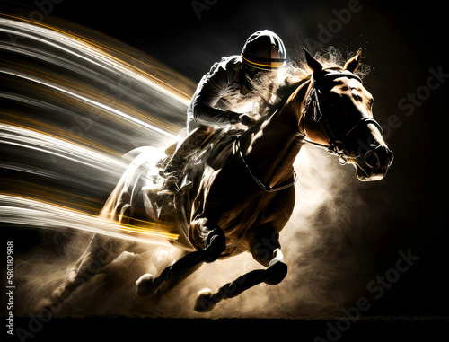 horse racing photography, ai Fototapet