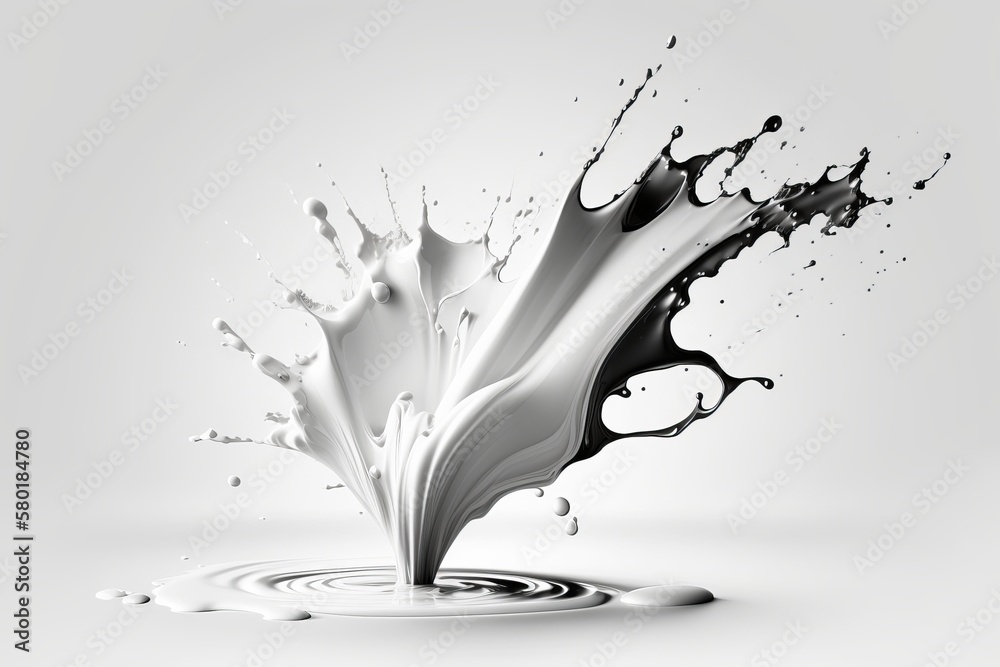 White paint or fresh milk splashed abstractly White paint or fresh milk splashed abstractly