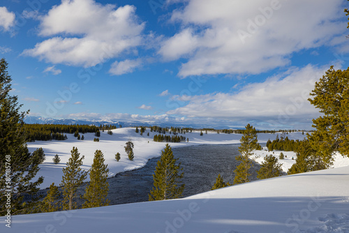 Winter at Yellowstone National Par Wyoming and Montana