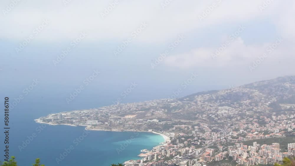 Beautiful view of the resort town of Jounieh from Mount Harisa, Lebanon Beautiful view of the resort town of Jounieh from Mount Harisa, Lebanon
