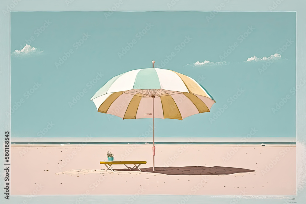 summer beach with umbrella