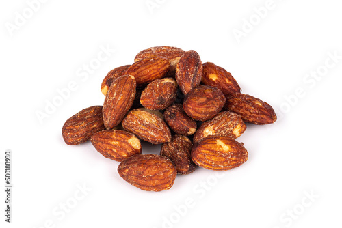 Almond isolated on white background pile