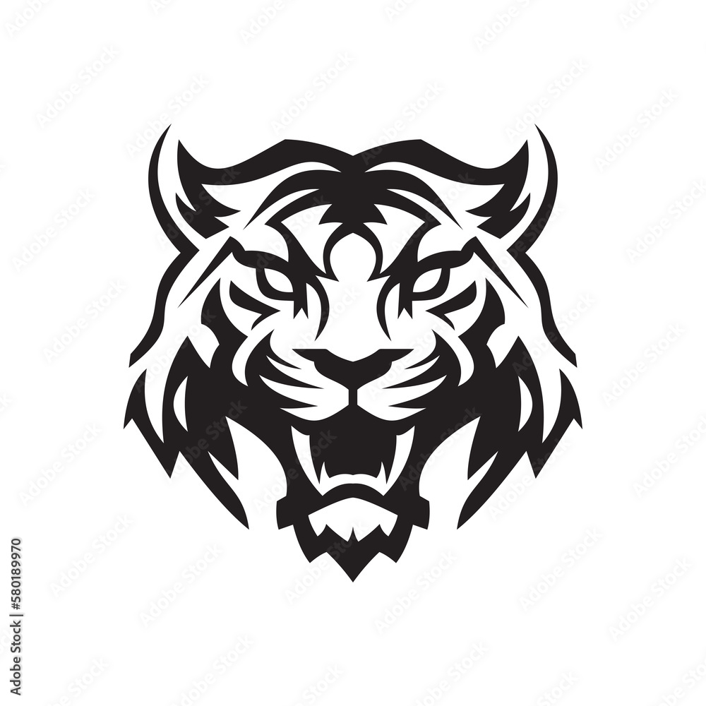Fototapeta premium tiger head, tiger head tattoo, tiger head logo, tiger head mascot