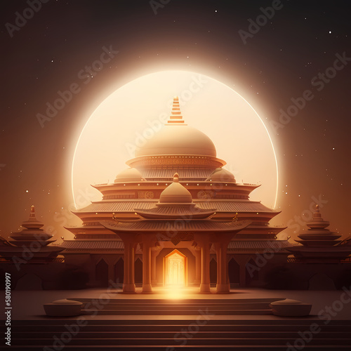 Buddhist Temple. Generative AI © premiumdesign