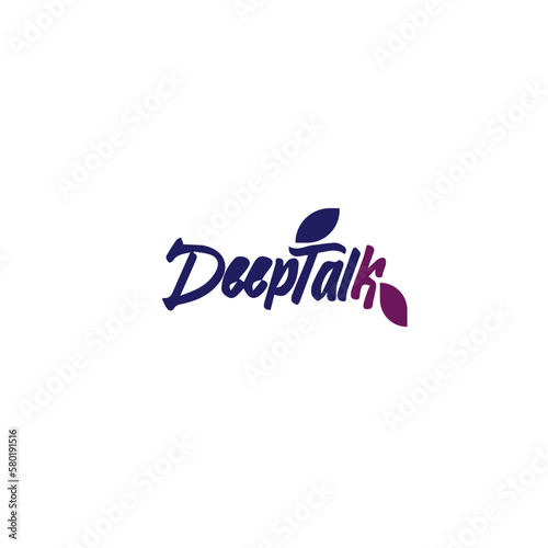 Canvas Print Deep talk vector typography old school color design