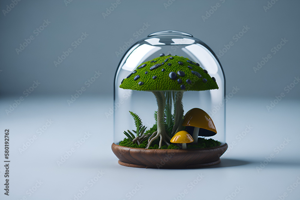 mushroom in a glass